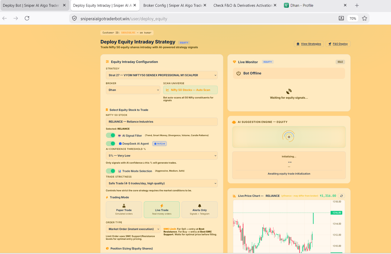 Intraday Equity Trading Terminal